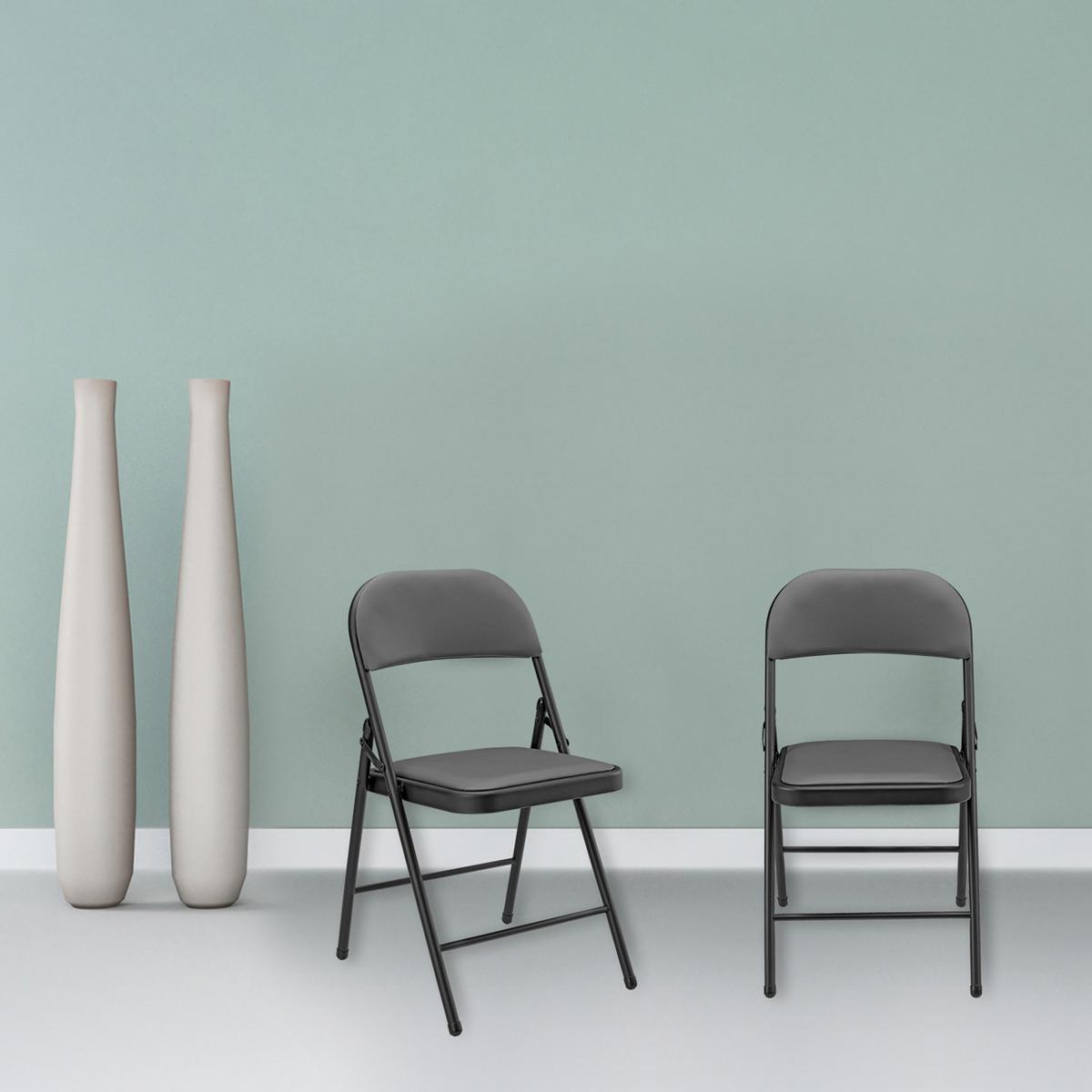 STUHL-SET 6 TLG. - Schwarz/Grau, Kunststoff/Metall (46/80/50cm) - pro.tec