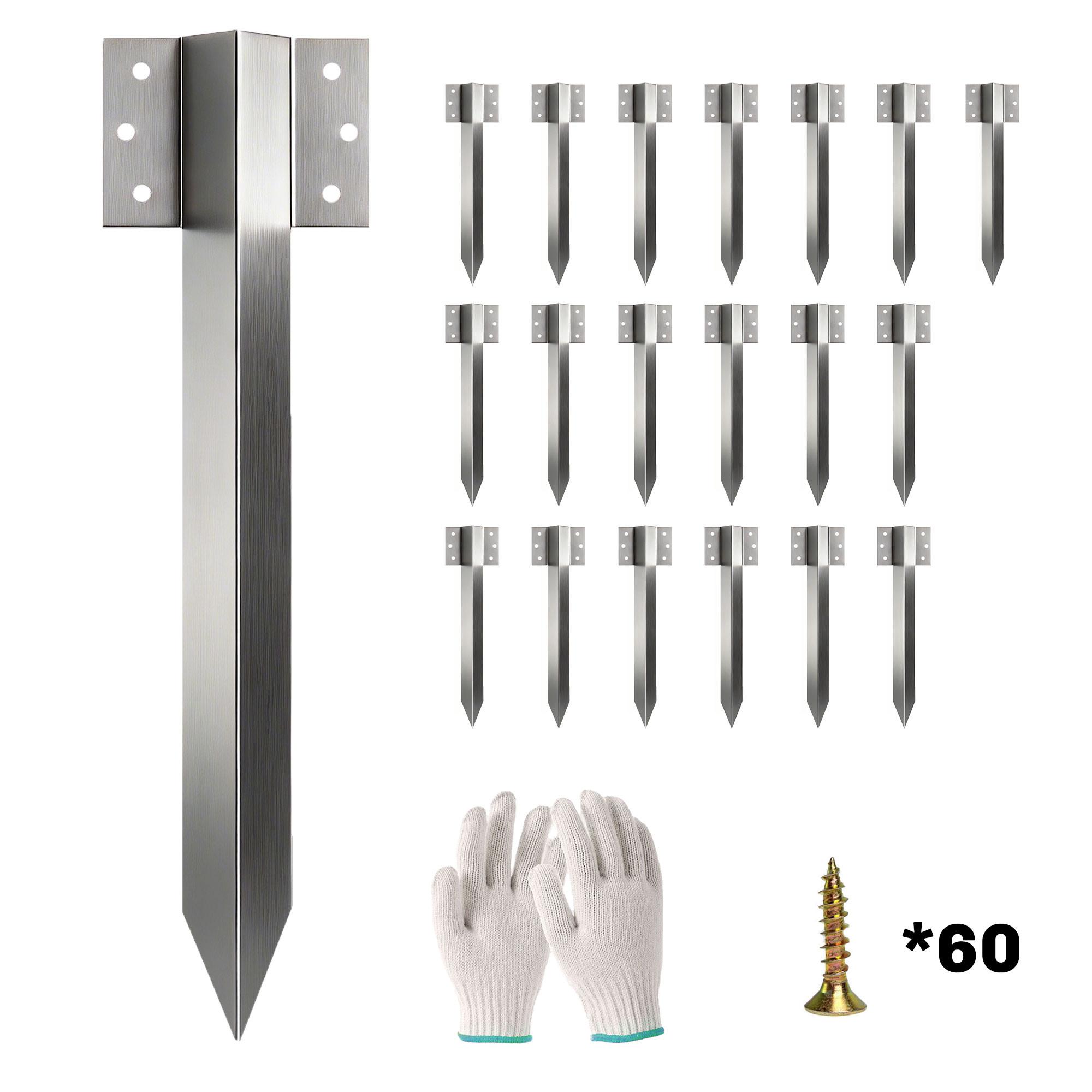 EISENBAHNSCHWELLEN-HALTERUNGEN 20er Set Verzinkter-Stahl Silber - Silberfarben, Metall (2.5/41cm) - Outsunny