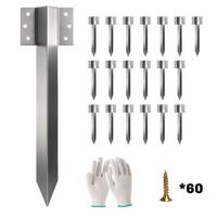 EISENBAHNSCHWELLEN-HALTERUNGEN 20er Set Verzinkter-Stahl Silber - Silberfarben, Metall (2.5/41cm) - Outsunny