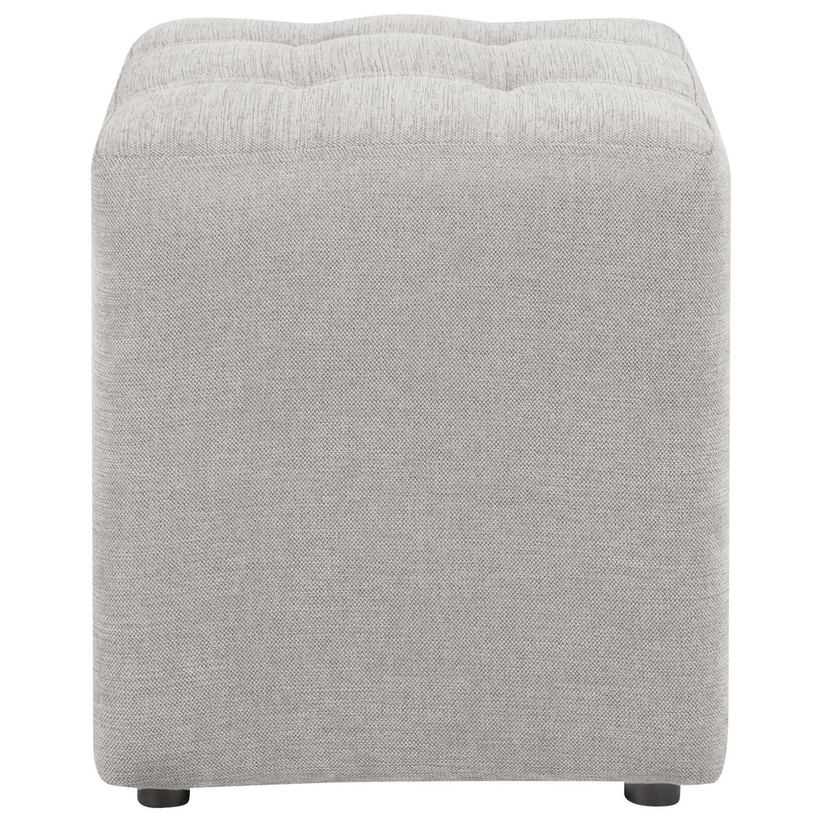 POUF Stoff Hellgrau Kansas - Hellgrau, Textil (38/39/38cm) - Beliani