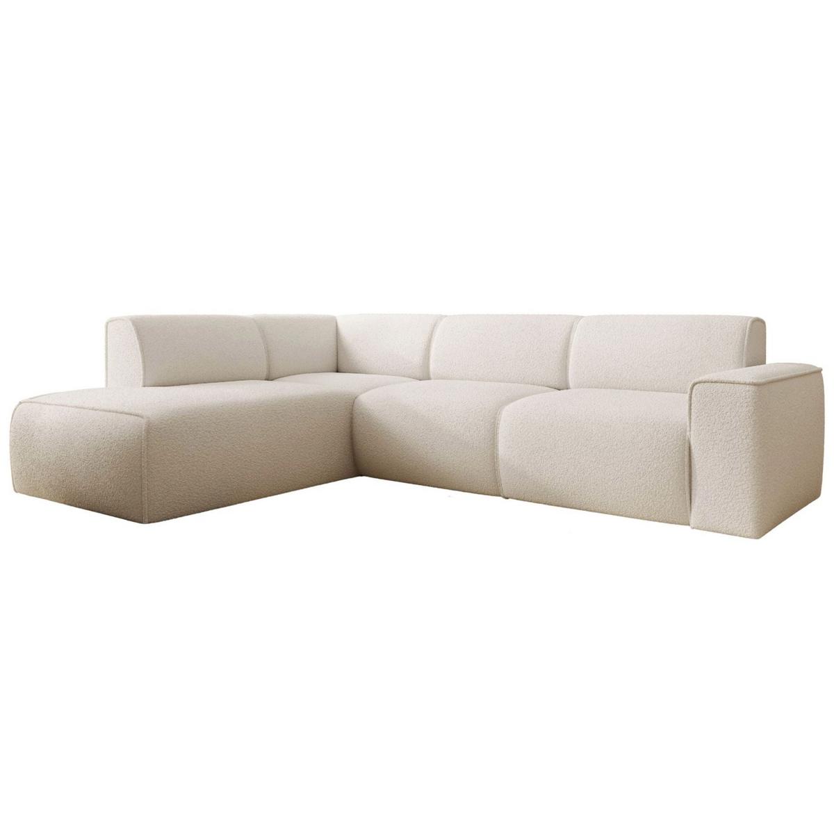 ECKSOFA Bouvi Creme links - Creme/Schwarz, Kunststoff/Textil (292/220cm) - Selsey