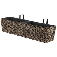 BLUMENTOPF braun rechteckig 80/20/18 cm Kawala - Braun, Naturmaterialien (20cm) - Beliani