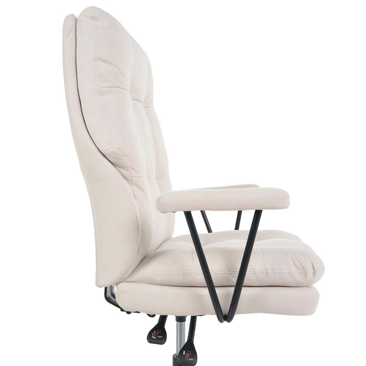 BÜROSTUHL Stoff Cremeweiß Melocush - Creme, Textil (75/106/66cm) - Beliani