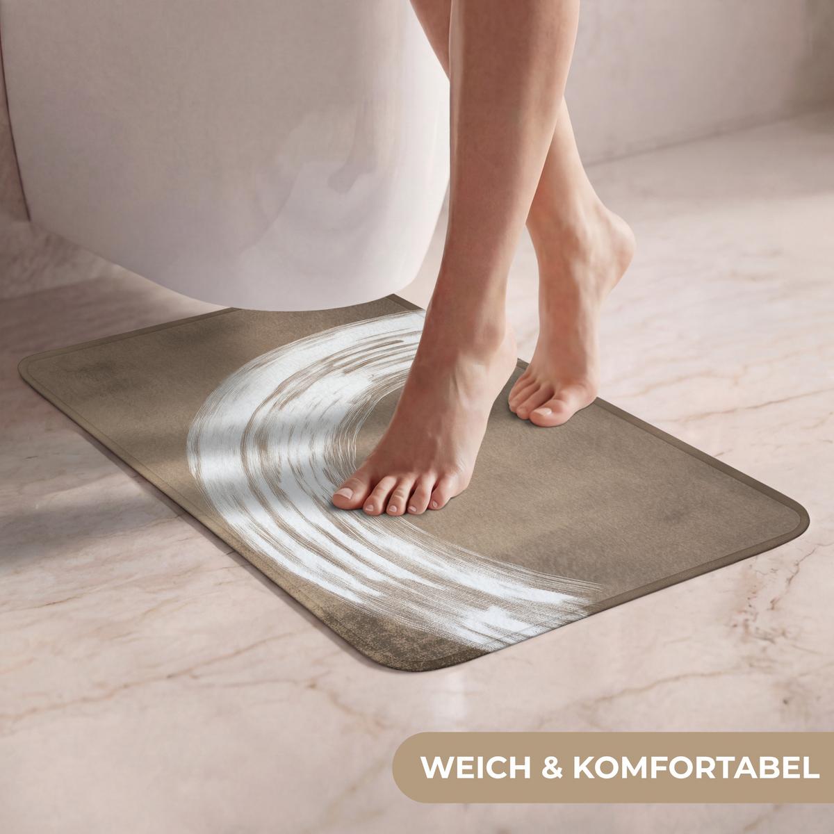 WC-VORLEGER Farbe - Braun - Japandi WC Teppich 40x60 cm - Mokka, Textil (40/1cm) - OnlyWow