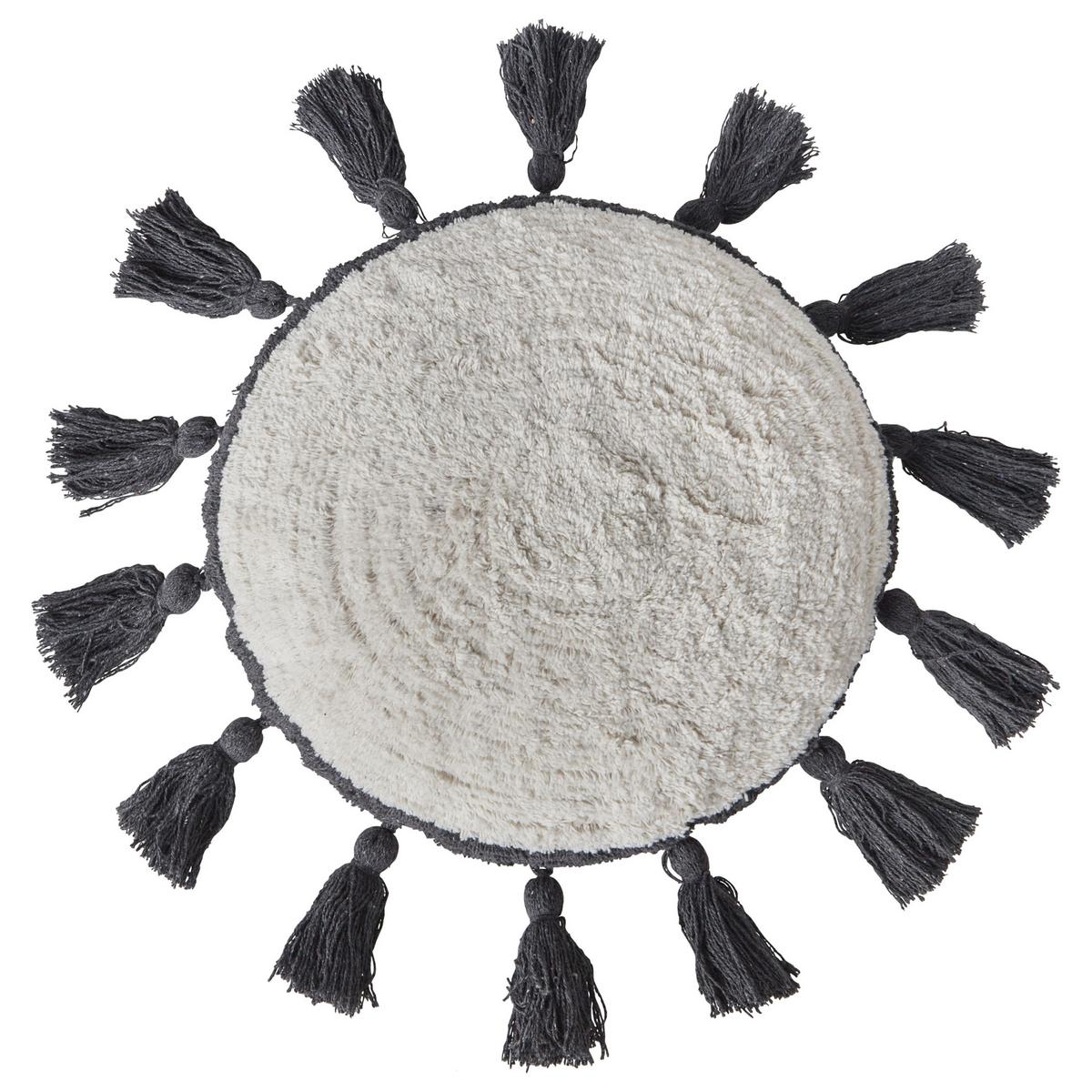 DEKOKISSEN 2er-Set Cremeweiß 40/40 cm Thistle - Weiß/Grau, Naturmaterialien (40/40cm) - Beliani