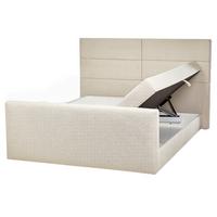 BOXSPRINGBETT 160/200cm Helles Beige Aristocrat - Beige, Textil (160/200cm) - Beliani