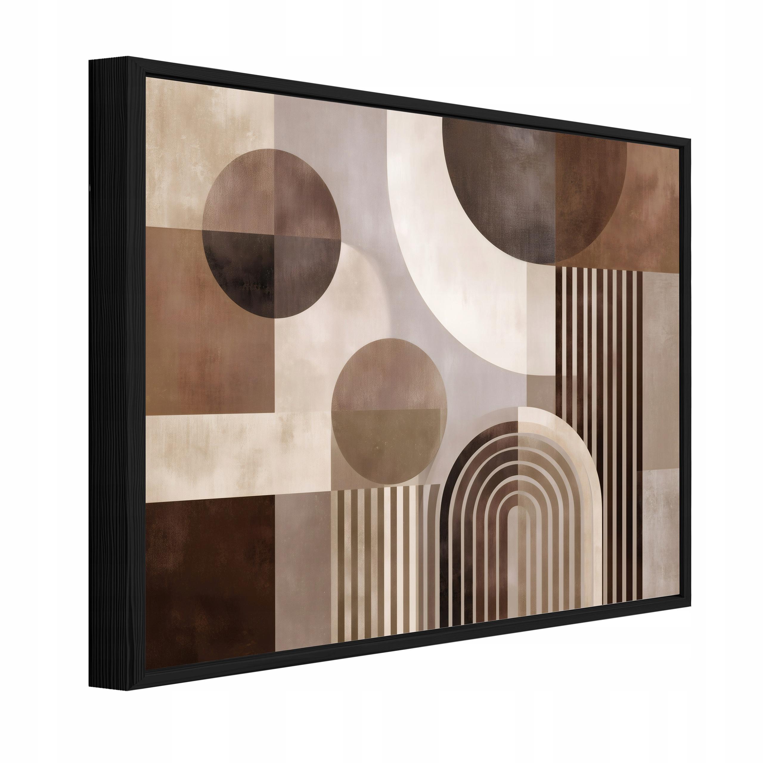BILDER mit Rahmen Abstraktion Geometrisch Braun 120x80 cm - Multicolor, Holzwerkstoff (120/80cm) - Wallarena
