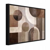 BILDER mit Rahmen Abstraktion Geometrisch Braun 120x80 cm - Multicolor, Holzwerkstoff (120/80cm) - Wallarena