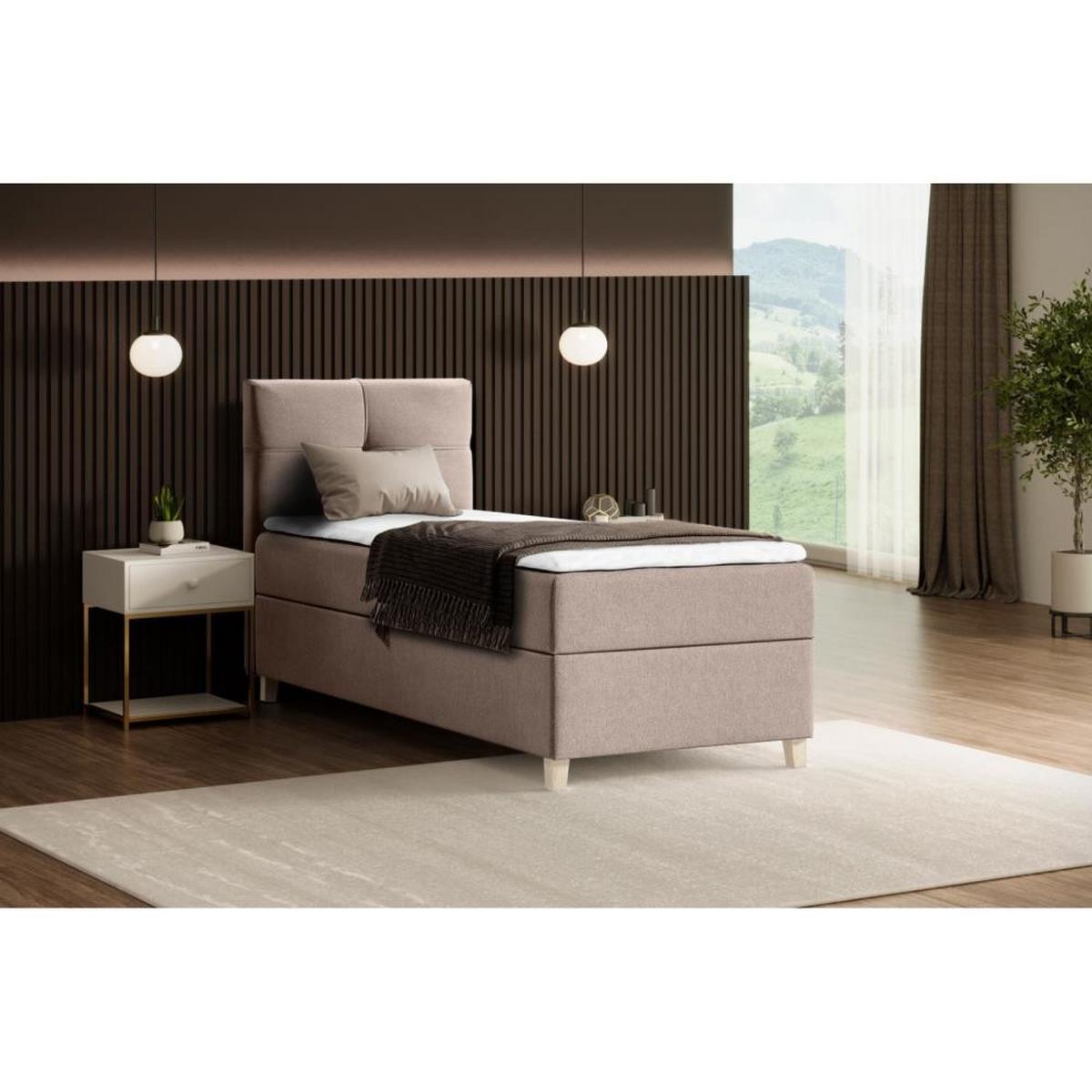 POLSTERBETT Helen Mini 93/206/106 beige - Beige, Holzwerkstoff/Textil (90/200cm) - Beautysofa