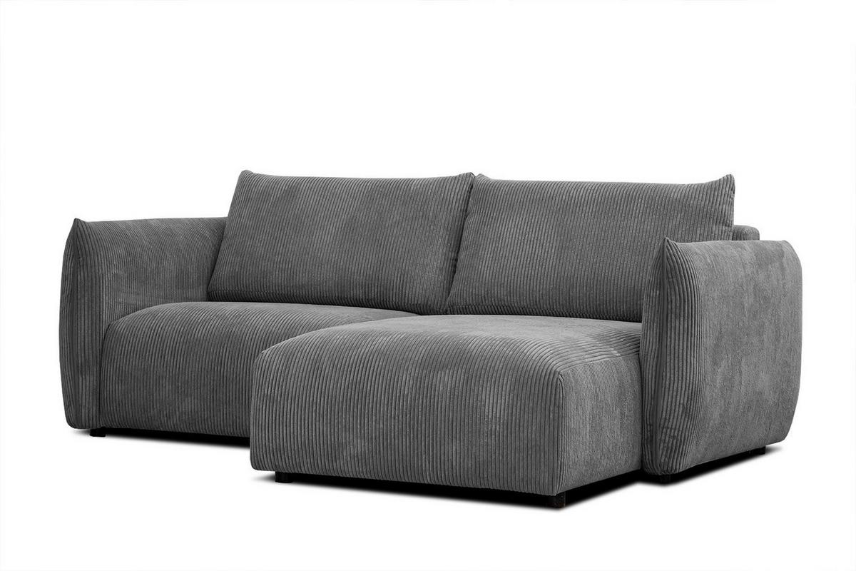 ECKSOFA TAUER 3-Sitzer, dunkelgrau - Dunkelgrau/Schwarz, Holzwerkstoff/Kunststoff (206/173cm) - Wozimo