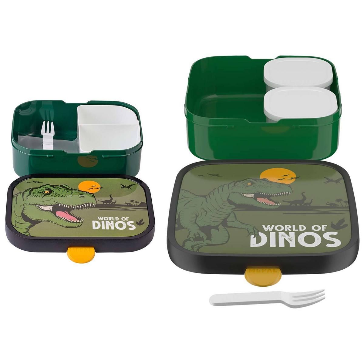 BROTDOSEN-SET Campus (2025) Dino 2er Set - Dunkelgrün, Kunststoff (2/2/2cm) - Mepal