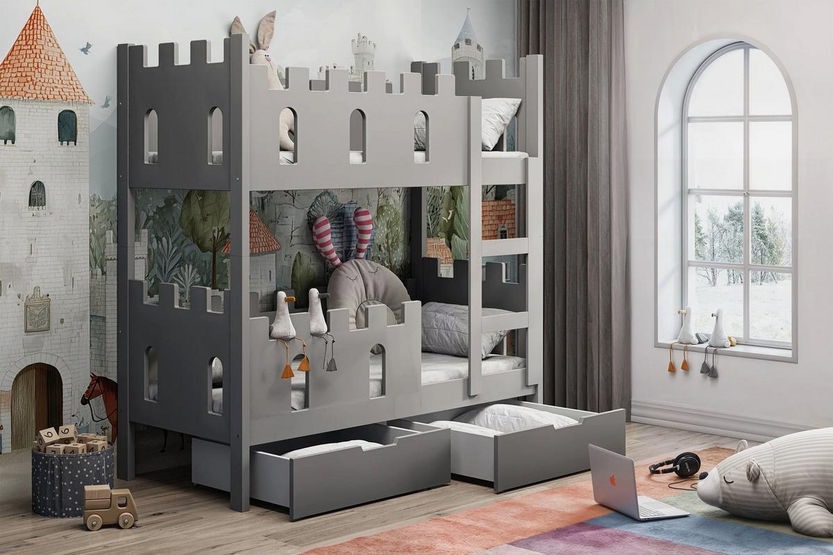 ETAGENBETT Castelo 75x180 cm - Grau, Holz (75/180cm) - Selsey
