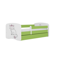 KINDERBETT Katze mit Schublade 140/70 80/61/144 - Grün, Holzwerkstoff (70/140cm) - RAUMHIRSCH FURNITURE