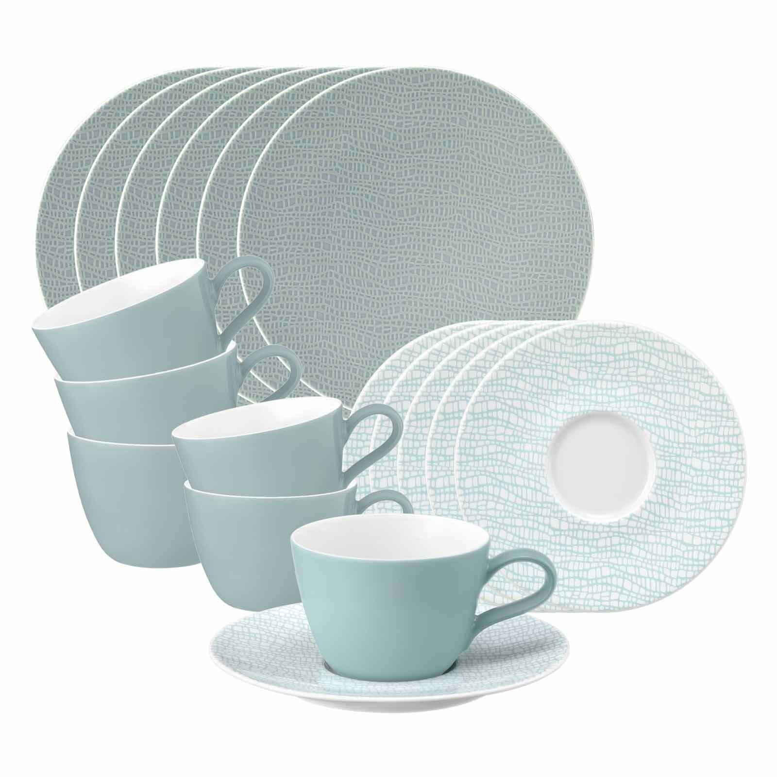 KAFFEESERVICE Life Fashion Green Chic 18-tlg. - Grün, Keramik (2/2/2cm) - Seltmann Weiden