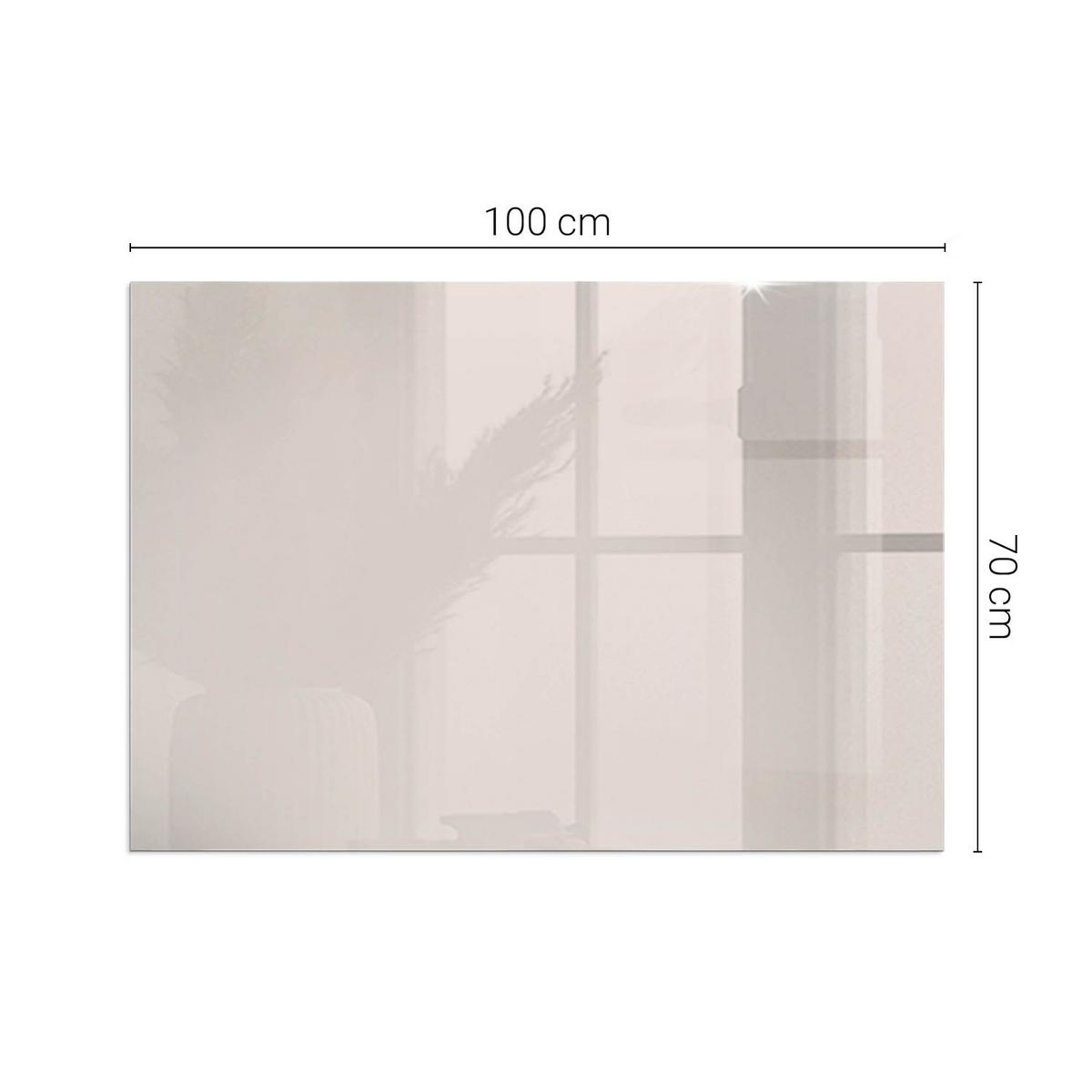 GLASPLATTE für Kamin 100x70 cm - Beige, Glas (100/70/0.4cm) - TULUP