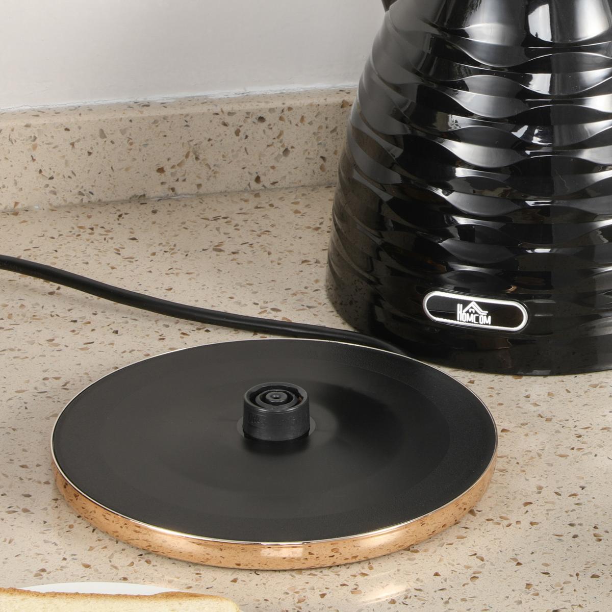 WASSERKOCHER-SET 2-TLG. aus Kunststoff, Stahl Schwarz - Schwarz, Kunststoff (19.5/23.2/24.1cm) - HOMCOM