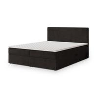 BOXBETT NIRA 140x200 cm mit Matratze und Topper - Braun - Braun, Holz (140/200cm) - MASSENO