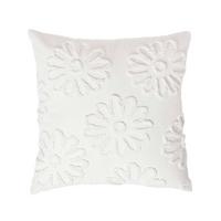 DEKOKISSEN Tufted 45/45 cm weiß mit Blumen - Weiß, Textil (45/45cm) - Homescapes