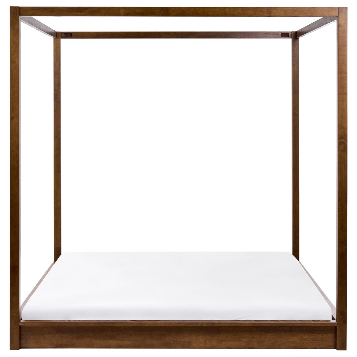 HIMMELBETT Holz 180/200 cm Dunkelbraun Herliere - Dunkelbraun, Holz (180/200cm) - Beliani
