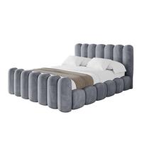 POLSTERBETT mit Bettkasten, Fußteil und Lattenrost, Boxbett ohne Matratze - SENA-Z 200x200 Grau - Grau, Holzwerkstoff/Textil (200/200cm) - ALTDECOR