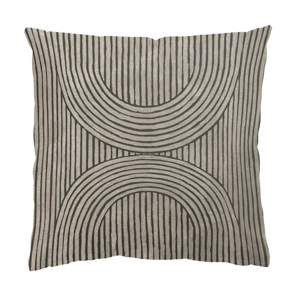 DEKOKISSEN 2er-Set Zederrillen Grau Duo 40/40 cm - Grau, Textil (40/40cm) - Bilderwelten