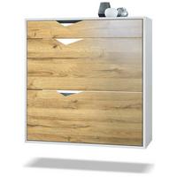 SCHUHSCHRANK Kolmio Fronten in Eiche Natur - Eichefarben, Holzwerkstoff (85/87/33cm) - Vladon