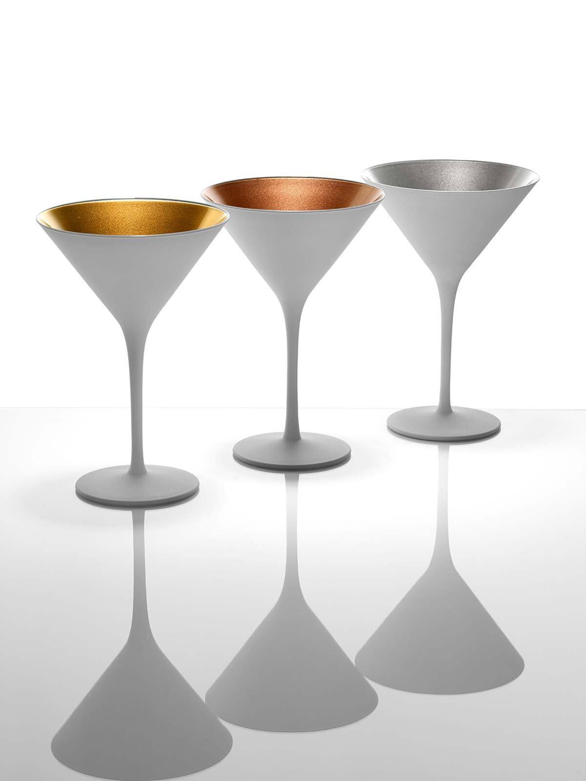 COCKTAILSCHALEN Elements Weiß-Gold 240 ml 6er Set - Goldfarben/Weiß, Glas (0.24L) - Stölzle Lausitz