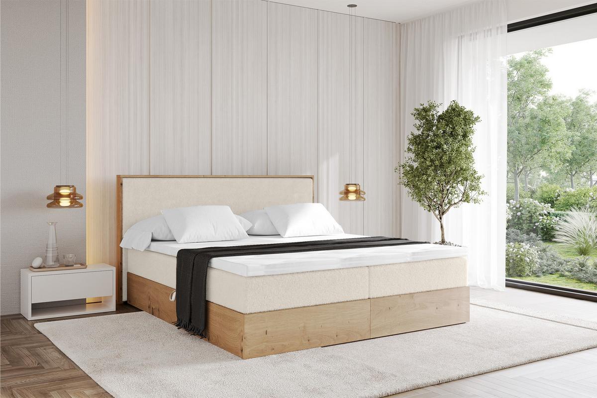 BOXBETT LOLLI9 - 160x200 - H4 Hellbeige - Sandfarben, Holzwerkstoff (160/200cm) - ALTDECOR
