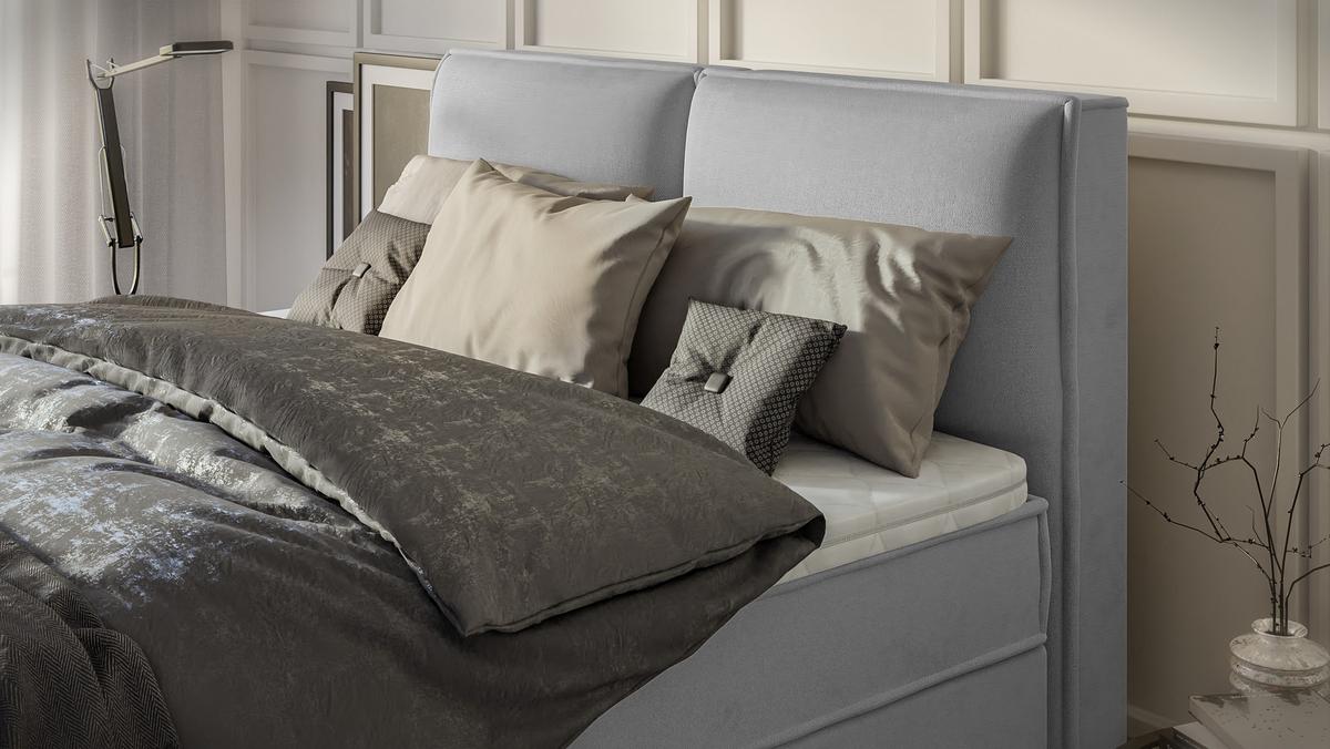 BOXBETT Eclipse 160/200 cm Grau Luxusmicrofaser - Schwarz/Grau, Holz/Kunststoff (160/200cm) - S-Style Möbel