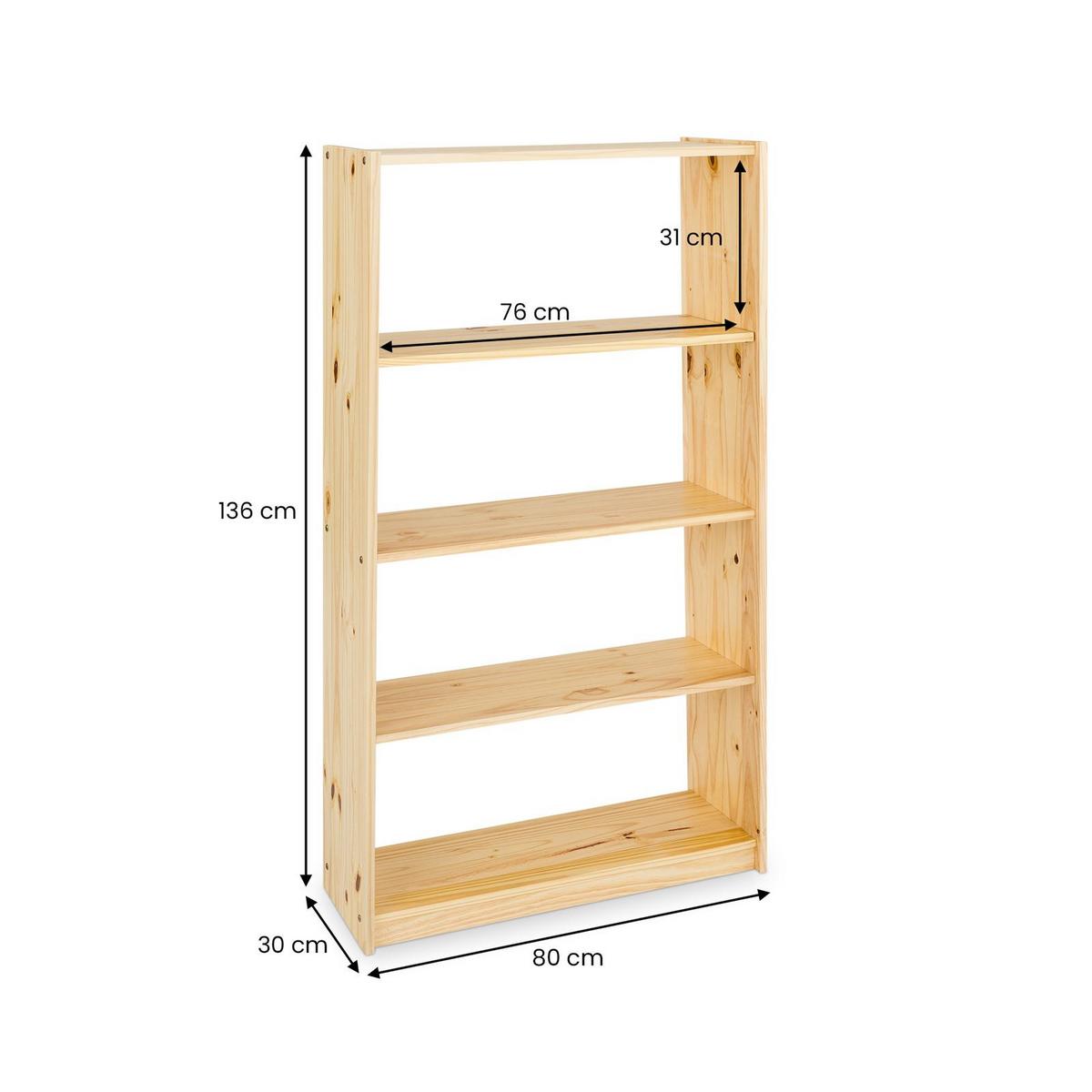 STANDREGAL STANDREGAL natur - Naturfarben, Holz (80/136/30cm) - IDIMEX