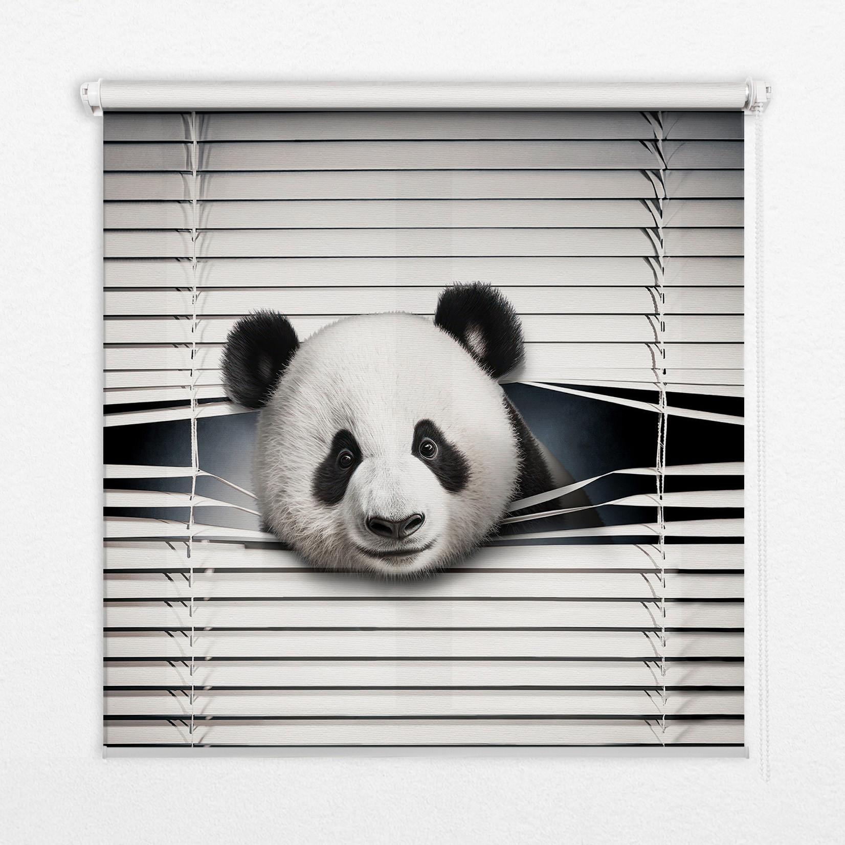 INNENROLLO - Fensterrollo - Rollo - 100x140 cm - Panda - Grau, Kunststoff (100/140/0.5cm) - TULUP