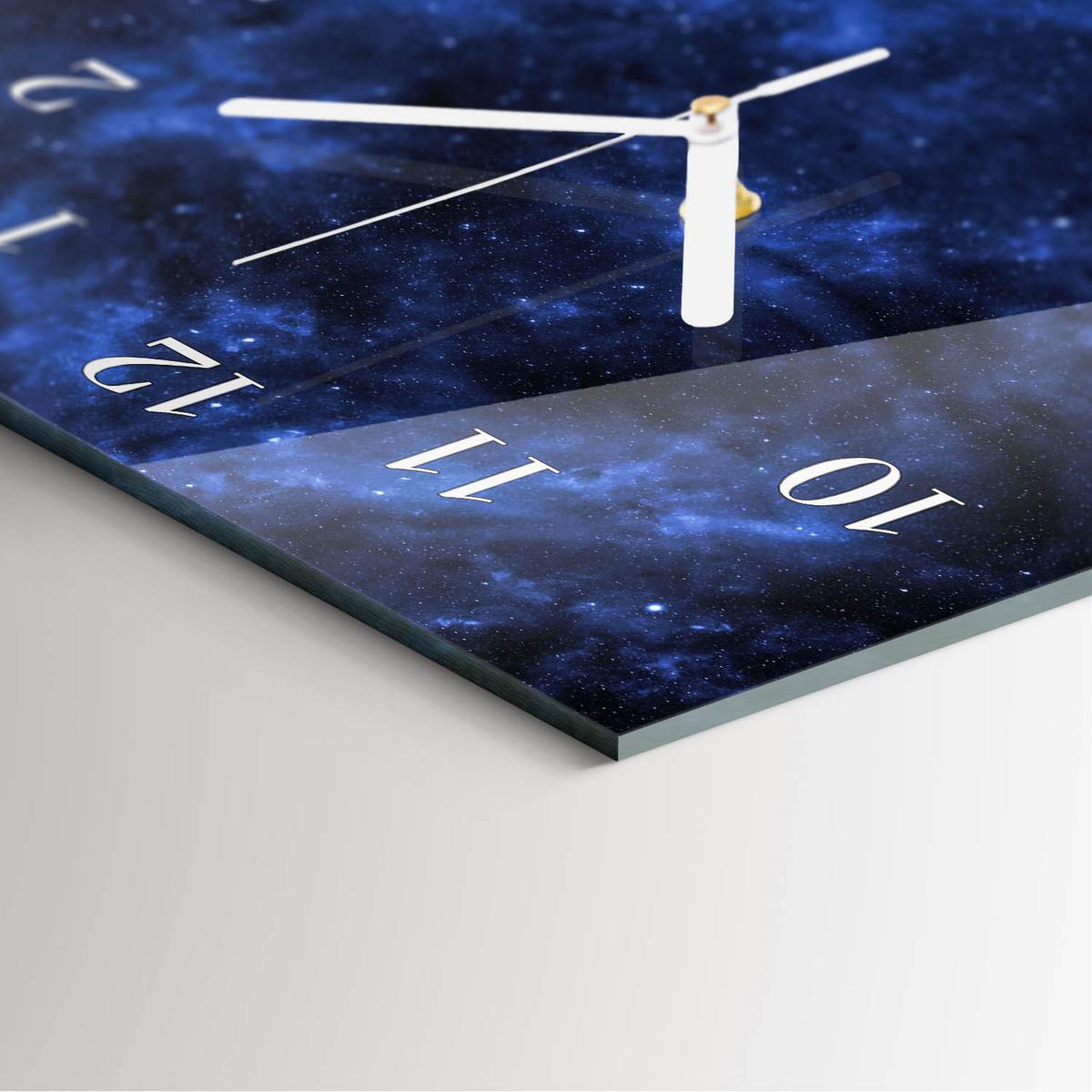WANDUHR aus Glas 30x60 cm - Weltall - Blau, Glas (30/60/0.4cm) - TULUP