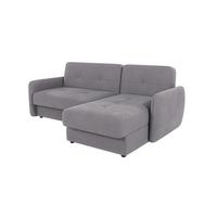 ECKSOFA Lupo Grau Mikrofaser - Schwarz/Grau, Holz/Kunststoff (232/147cm) - S-Style Möbel