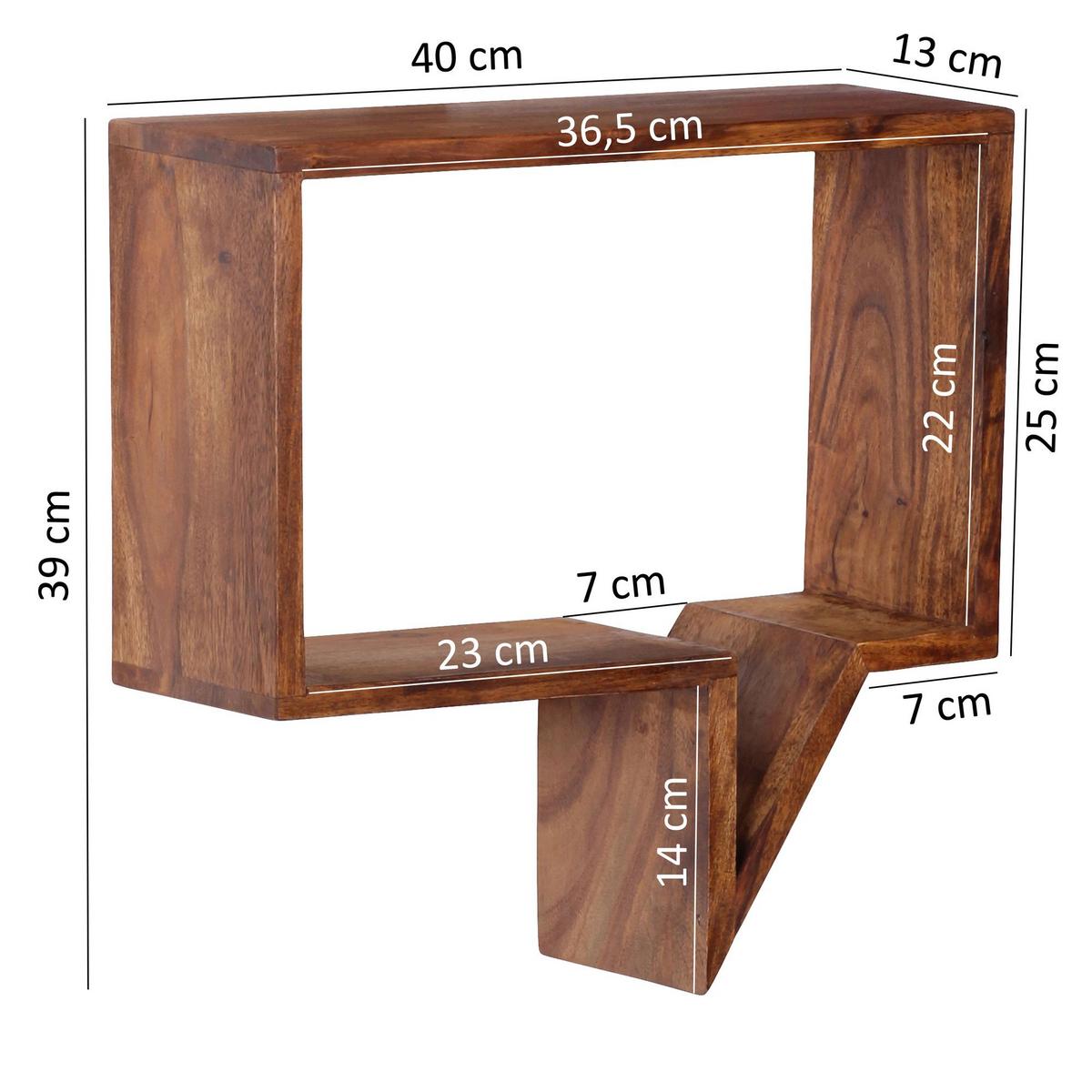 WANDREGAL Set NAKO Massivholz Zeitungsablage, Braun 50x13x49 cm - Braun, Holz (50/49/13cm) - KADIMA DESIGN