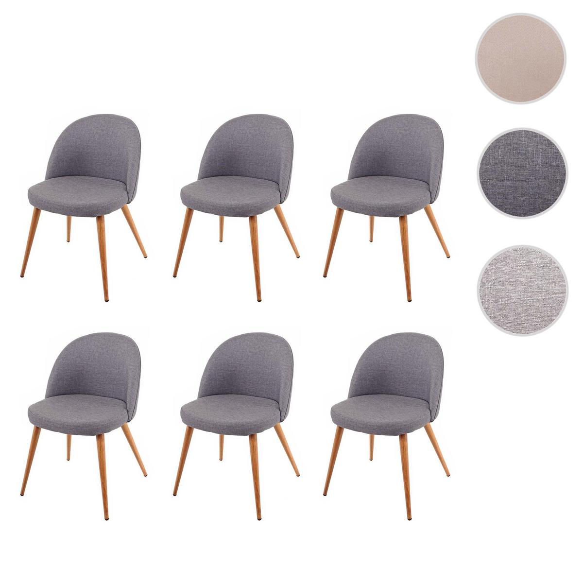 ESSZIMMERSTUHL Grau 6er-Set - Dunkelgrau/Grau, Textil (48/77/46cm) - MCW