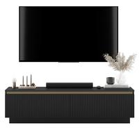 TV-SCHRANK Selene Schwarz matt 140 cm Glamour - Schwarz, Holzwerkstoff (140/37/35cm) - Meble Lindner