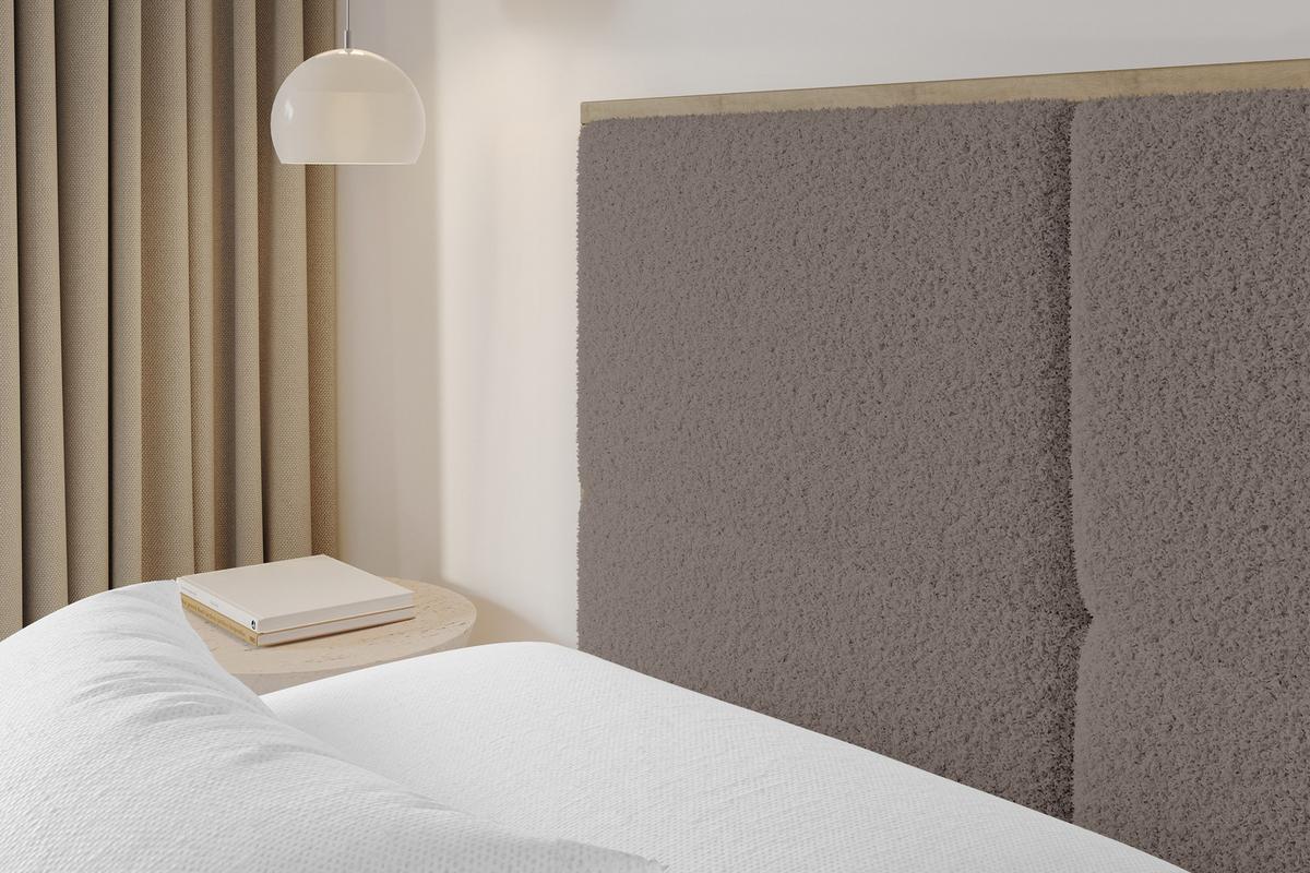 POLSTERBETT mit Bettkasten und Lattenrost, Boxbett ohne Matratze - LILA 140x200 Braun - Braun, Holzwerkstoff/Textil (140/200cm) - ALTDECOR
