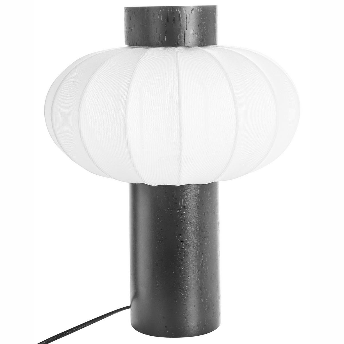 TISCHLAMPE Holz Schwarz Abens - Schwarz/Weiß, Holz (27/27/35cm) - Beliani