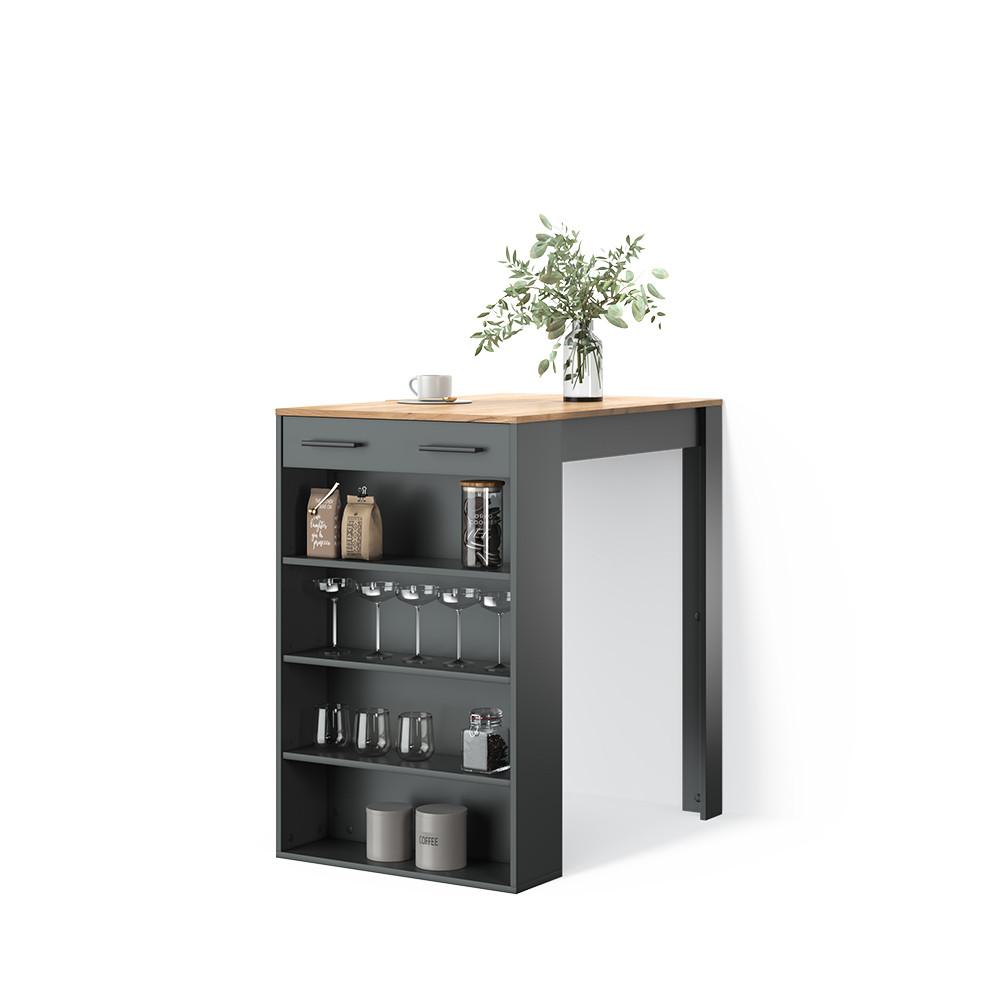 BARTISCH Regusa Anthrazit/Goldkraft Eiche 67 x 100 cm - Anthrazit, Holzwerkstoff (100/67/106cm) - Livinity®