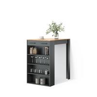 BARTISCH Regusa Anthrazit/Goldkraft Eiche 67 x 100 cm - Anthrazit, Holzwerkstoff (100/67/106cm) - Livinity®