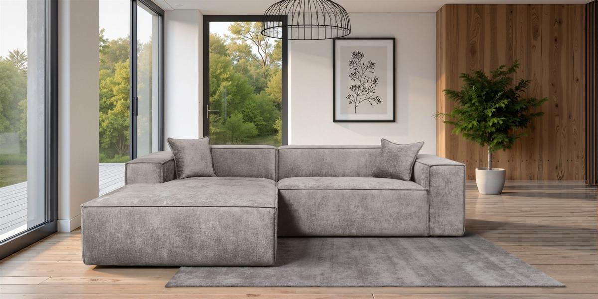 ECKSOFA Carlota - Beige, Holzwerkstoff/Textil (192/270cm) - Fun Möbel