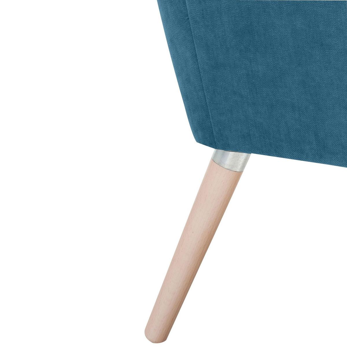 SESSEL Kachka Bezug Veloursstoff Buche natur / petrol - Blau, Kunststoff (71/81/67cm) - 58aufmkessel