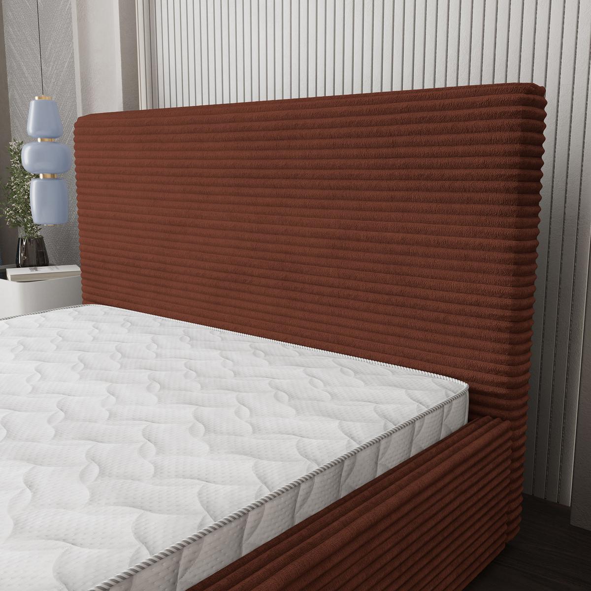 POLSTERBETT MIRETTI 180x200 cm mit Bettkästen - Braun - Braun, Holz (180/200cm) - MASSENO