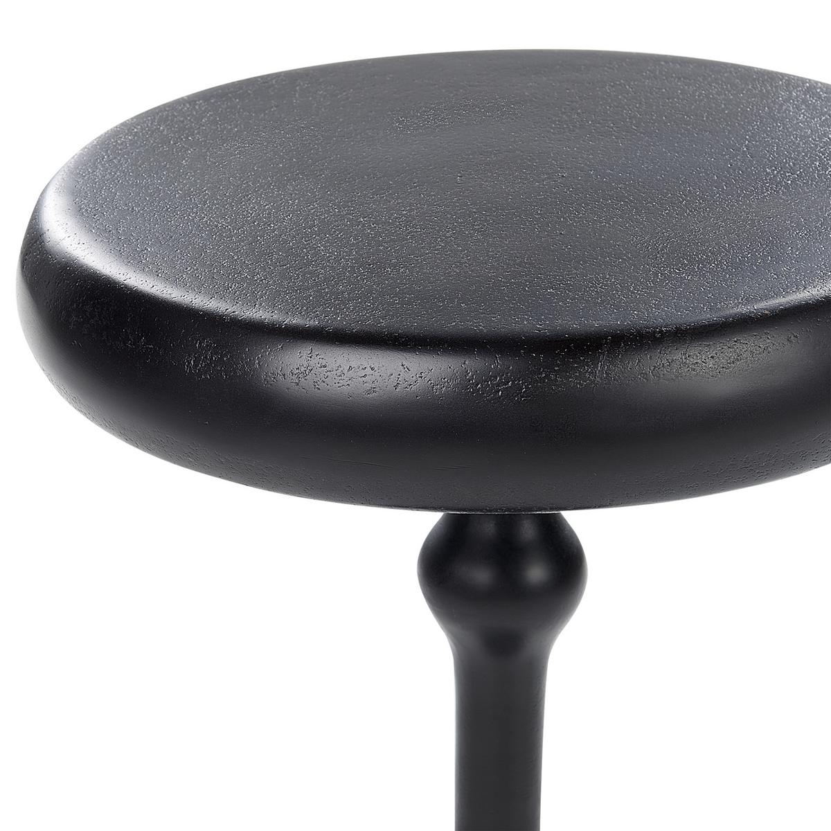 BEISTELLTISCH Aluminium schwarz rund 30 cm Atapo - Schwarz, Metall (30/30/55cm) - Beliani