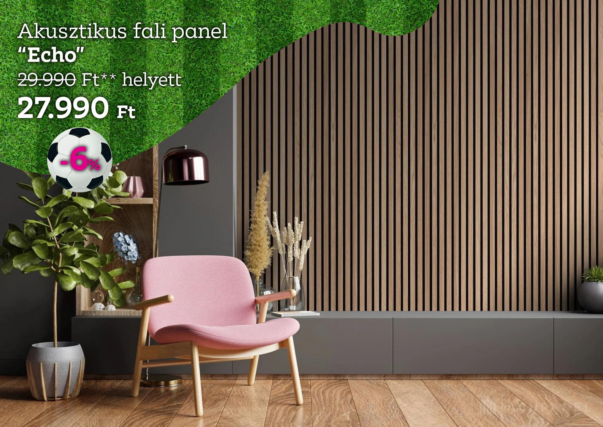 Akustrikus fali panel ECHO 29990 Forint helyett 27990 Forint, kedvezmény mértéke 6%