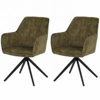 ESSZIMMERSTUHL Olive 2er-Set - Olivgrün/Grün, Textil (57/85/60cm) - MCW