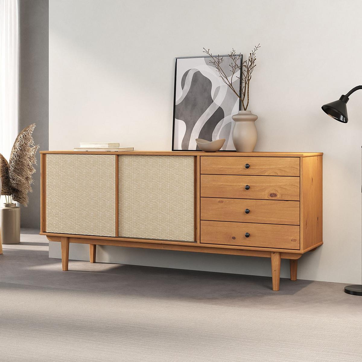 SIDEBOARD SIMONA Eiche - Eichefarben, Holz (175/76/41cm) - IDIMEX