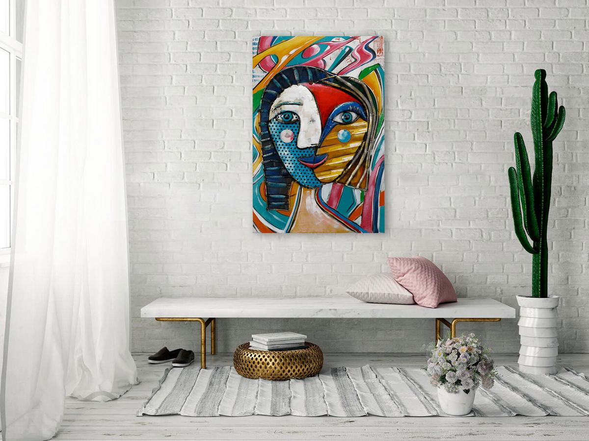 METALLBILD Bunt 60/90 cm - Multicolor, Metall (5/90cm) - KUNSTLOFT