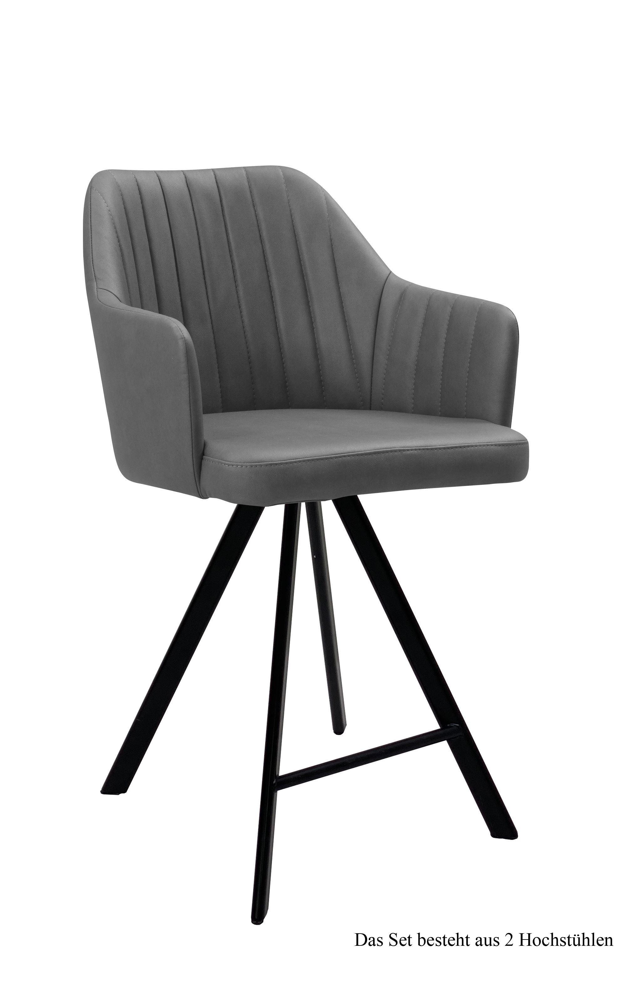 THEKENSTUHL (2er-Set) Demetra 58x98x60 Schwarz/Grau - Schwarz/Grau, Kunststoff (60/98/58cm) - 58aufmkessel