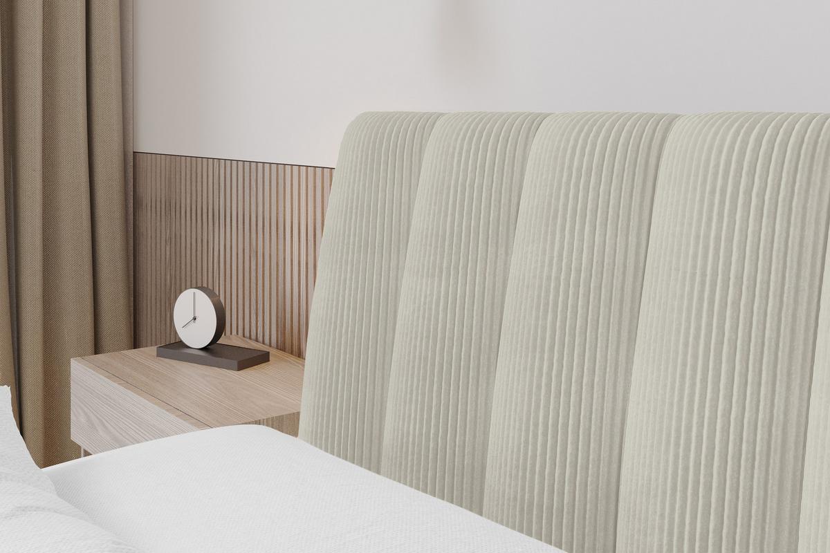 POLSTERBETT mit Bettkasten und Lattenrost, Boxbett ohne Matratze - ILAN 140x200 Creme - Creme, Holzwerkstoff/Textil (140/200cm) - ALTDECOR